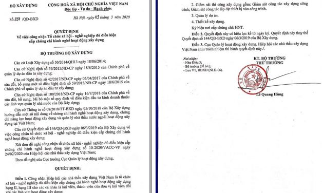 Danh sách các cá nhân được Hiệp hội các Nhà thầu Xây dựng Việt Nam cấp chứng chỉ hành nghề xây dựng theo quyết định số 55/QĐ-VACC ngày 12 tháng 11 năm 2019